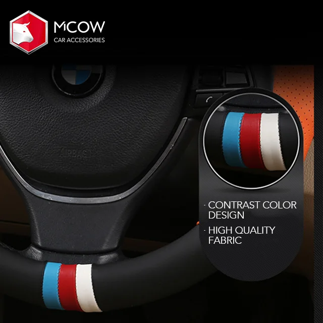 
New Arrival 7 Design Car Accessory Fashion Durable Leather Steering Wheel Cover 