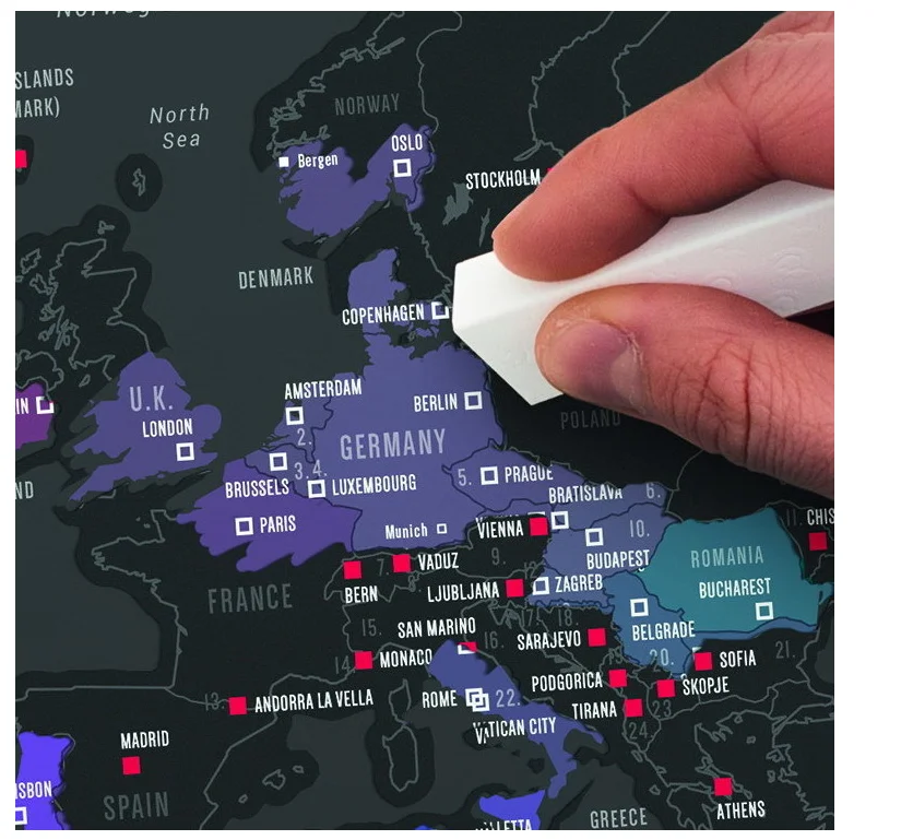
Cheap Portable Scratch Magnetic World Map Capitals Edition 