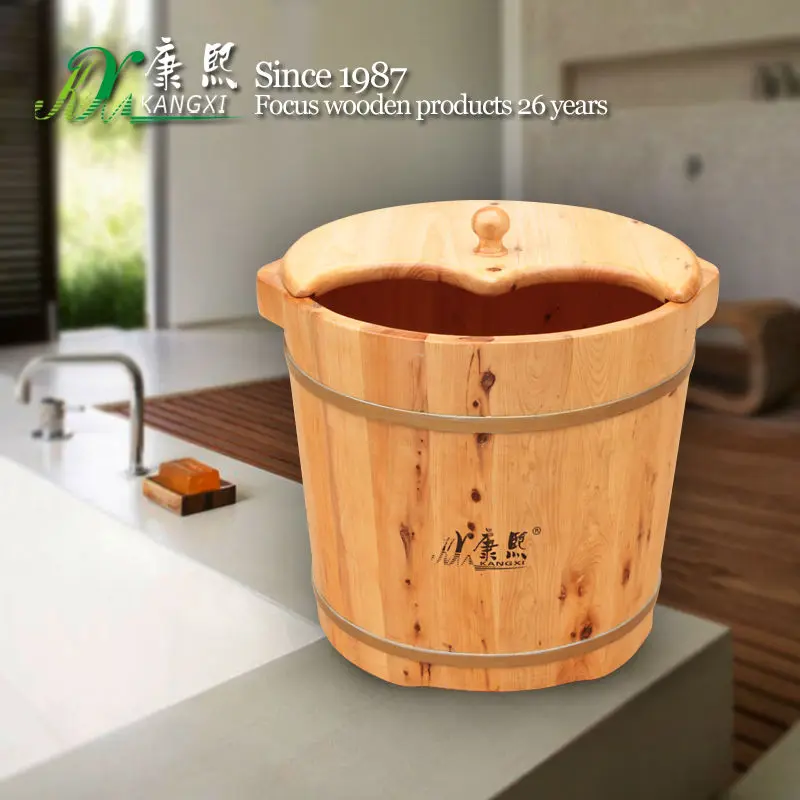 Chinese foot bucket, wooden foot spa tub, leg and foot massage function