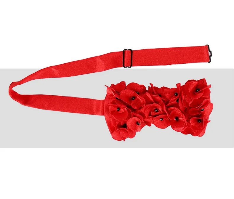 Newest Factory Hand Made Red Polyester Party Mens Weeding Bowtie