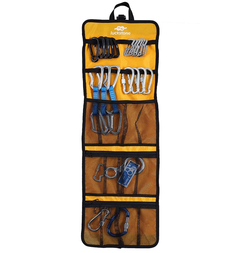 Rock Climbing Mountaineer Carabiner Rope Equipment Organizer Storage Bag