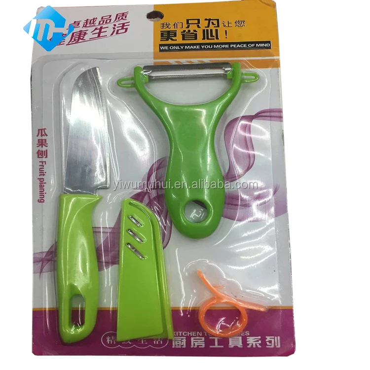 
hot selling new design Beauty Gifts nice touch handle kitchen knife setKnife inch+ Peeler+Covers fruit knife 