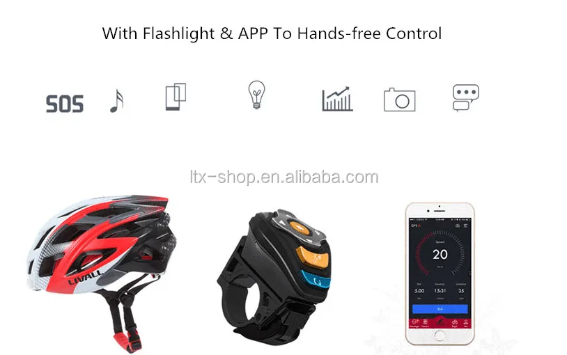 Outdoor Sports Riding Smart Bike Helmet With BT/Speaker/GPS/LED Light/App Control