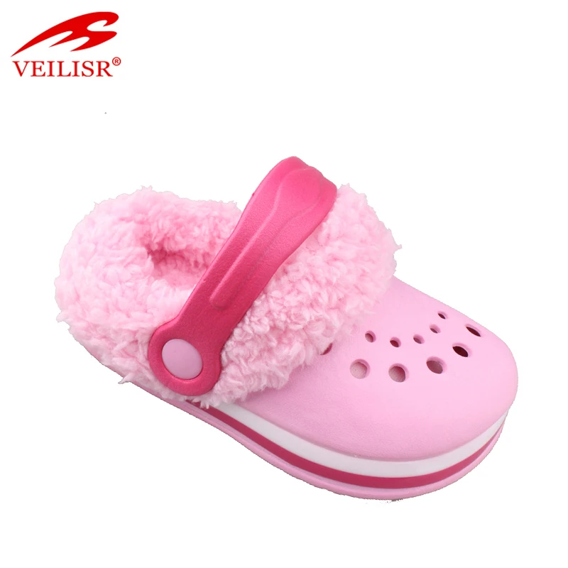 New cheap warm plush eva garden kids winter clogs