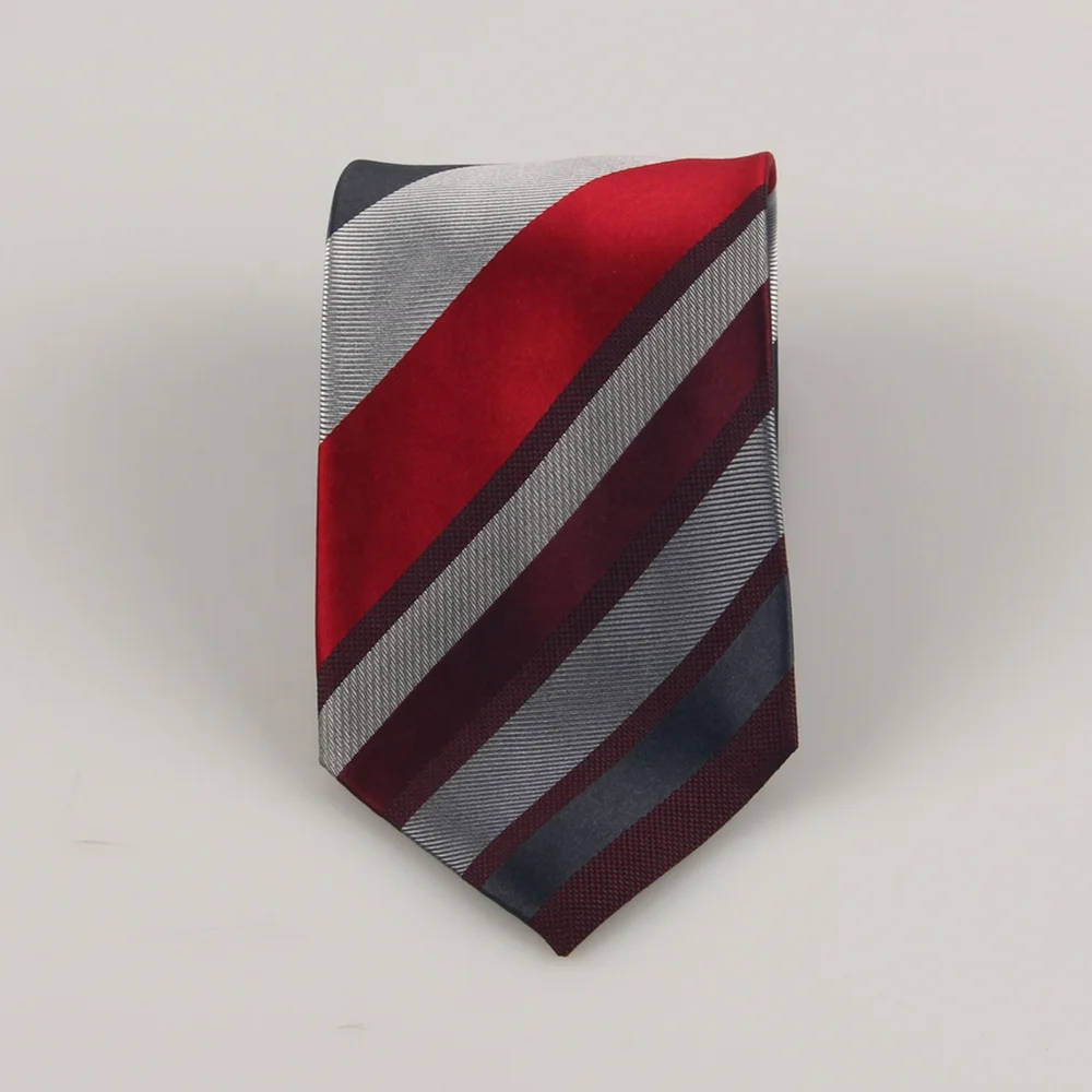 Разноцветный красный серый фиолетовый полосатый галстук для повседневного костюма деловые галстуки