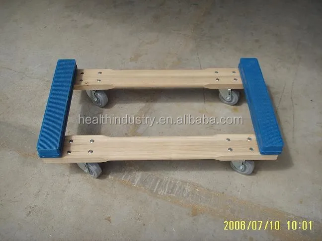 4- wheel Chicago style Rubber Capped moving furniture dolly with heavy duty rubber caps and TPR swivel casters