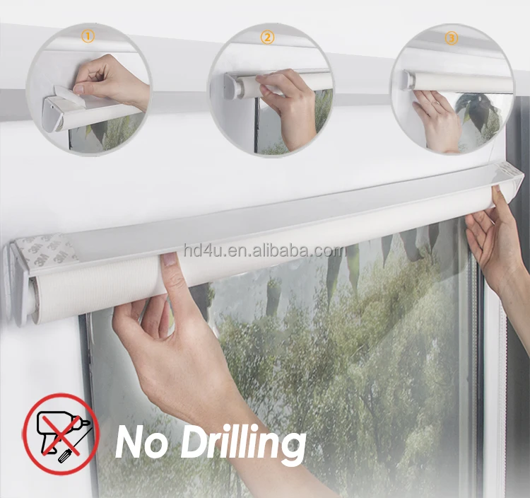 Mini roller blinds Screw free system zebra blinds Day Night roller shutter blinds window in Korea style