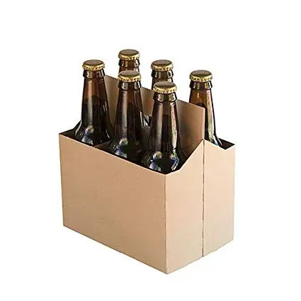 Recycle Customized Corrugated Cardboard 6 Pack Beer Carrier