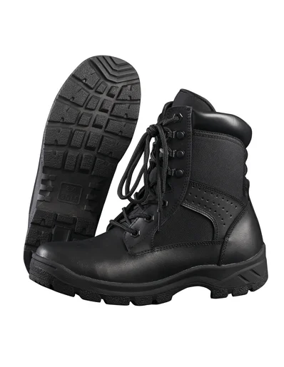 
Army boots black leather real soldier 