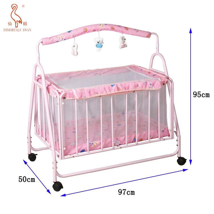 854A Baby Furniture Polyester Fabric Modern Material Modern Style  Crib Type Baby Cradle Crib Bed