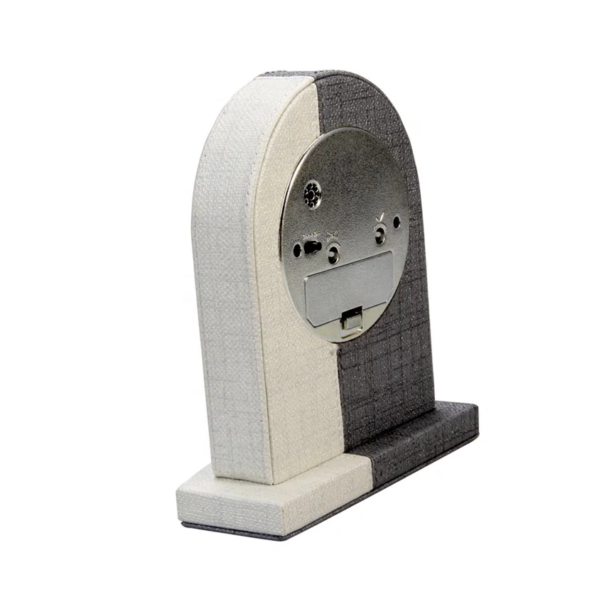 Factory Custom High Quality Office Hotel Fabric Table Pu Leather Desk Alarm Clock