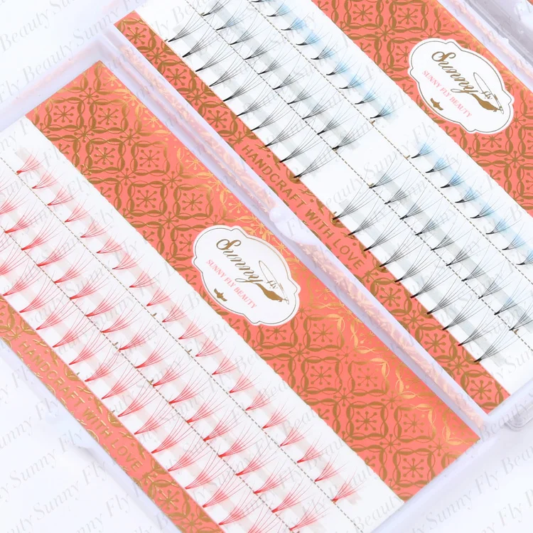 
 Волшебные двухцветные 20d цветные вееры для наращивания ресниц от компаний  