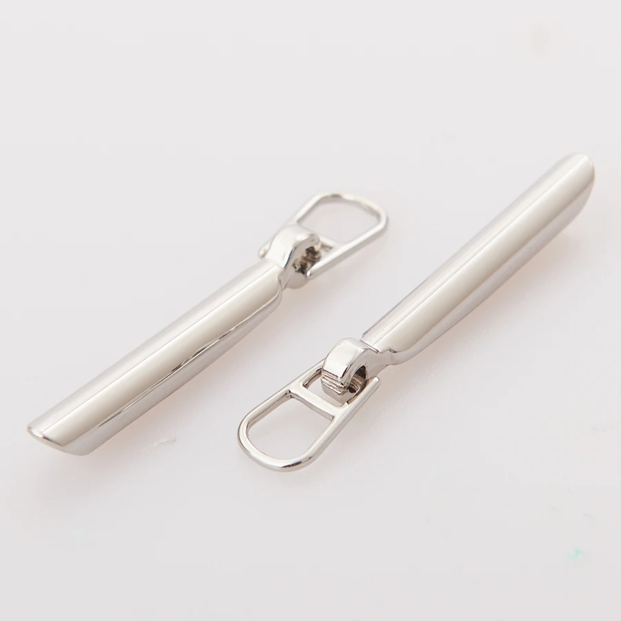 Eco friendly silver color zinc alloy metal zipper slider puller for bag
