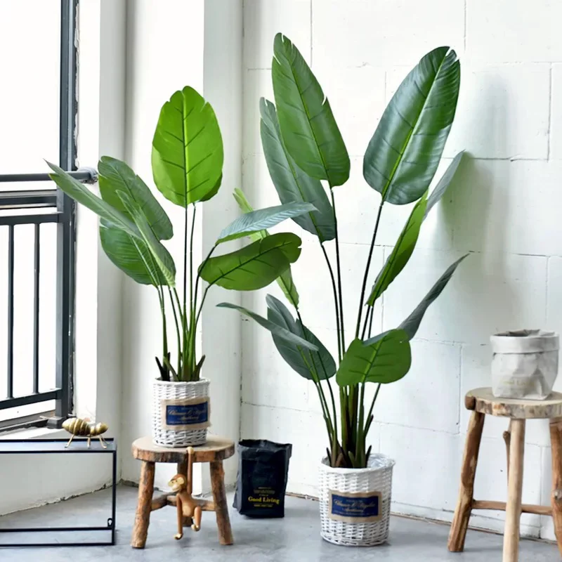 Artificial Traveller Palm Ravenala Madagascariensis Plastic Leaf Tree Canna Plant