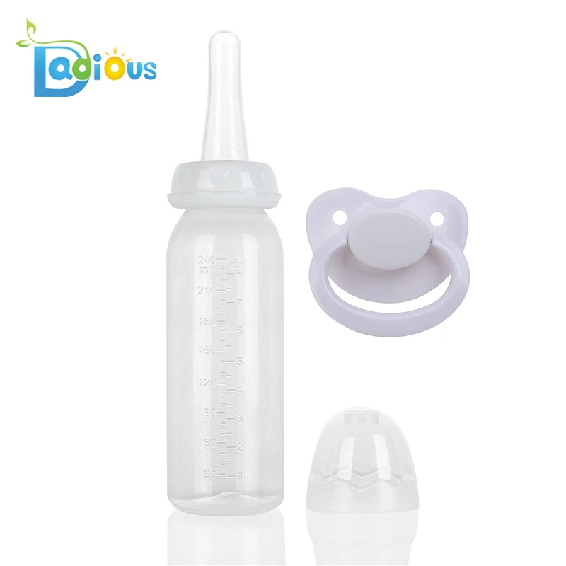 ABDL Soild Colors PP Adult Baby Feeding Bottle With Silicone Adult Nipple
