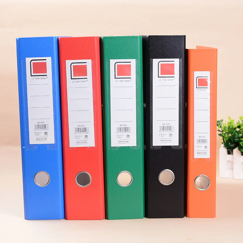 
Basic Office Supplies Metal Edge A4 Size Lever Arch File Custom Printed Logo Paper File Holder 