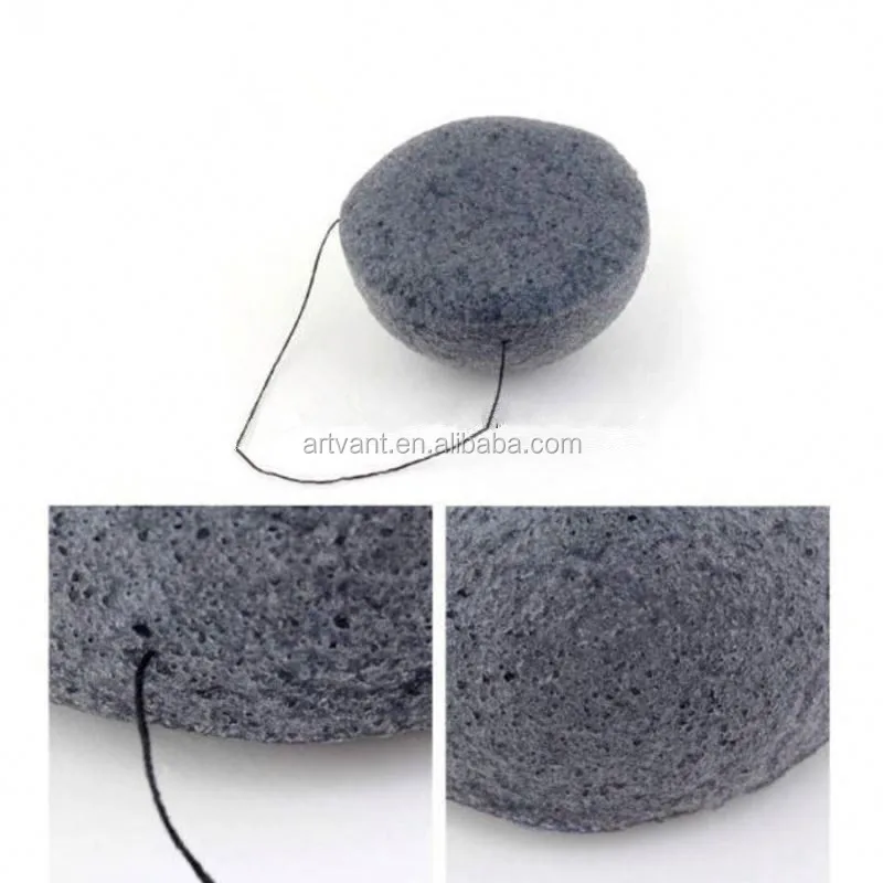 Nature Organic Facial Cleansing Konjac Sponge Compressed Expanding Konjak sponge with bamboo charcoal