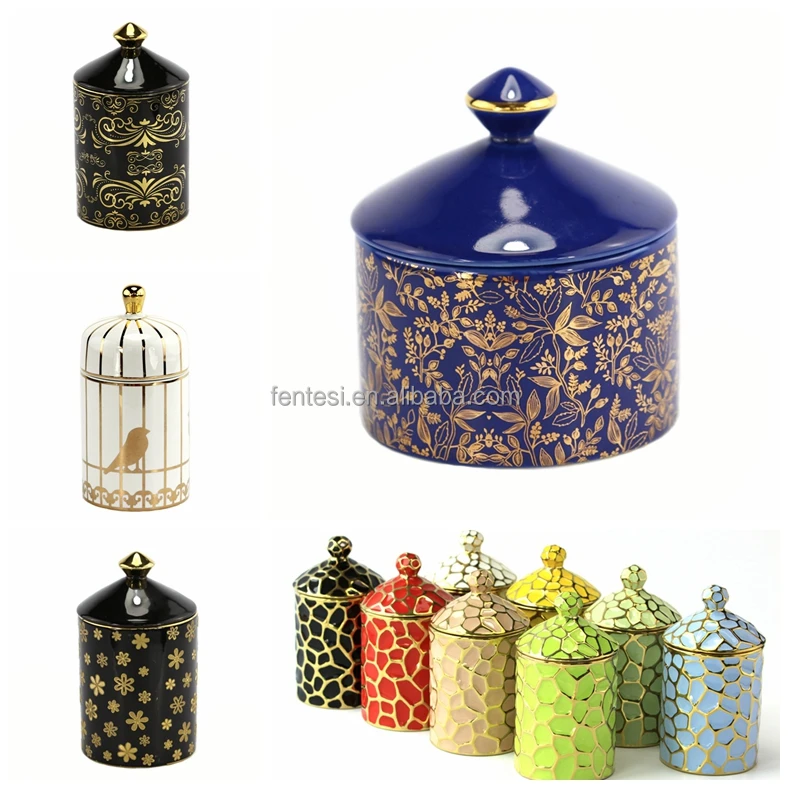 Unique Customize Factory Direct Wholesale Ceramic Candle Jar Luxury Porcelain Candle Holder | Container | Cup | Jars With Lids