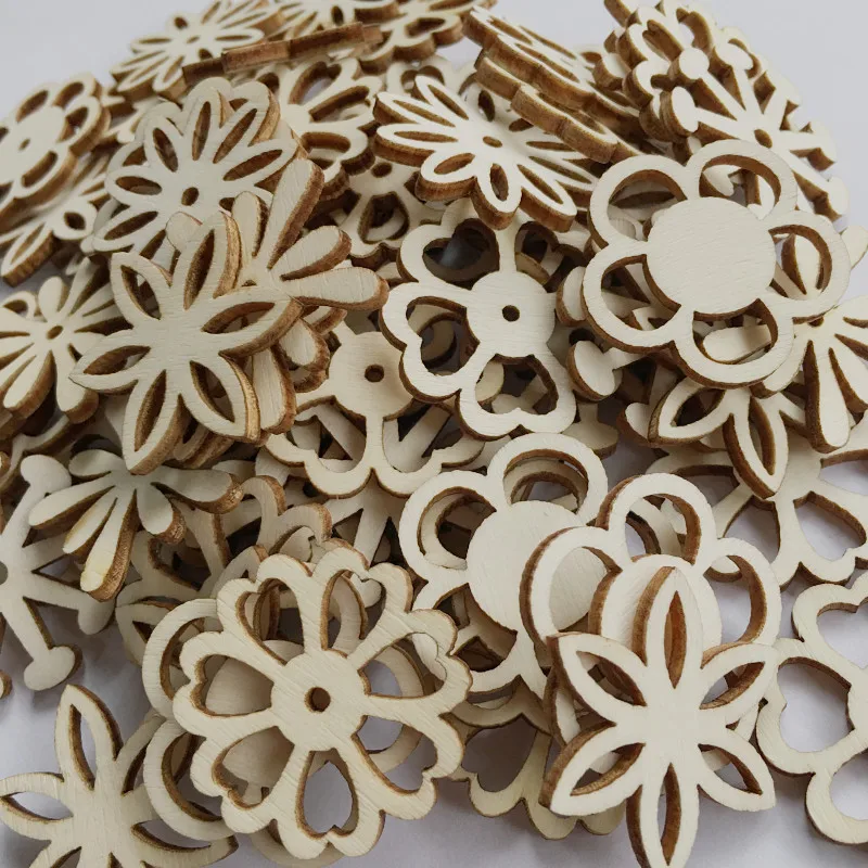 Wooden flower shape wood chips for decoration