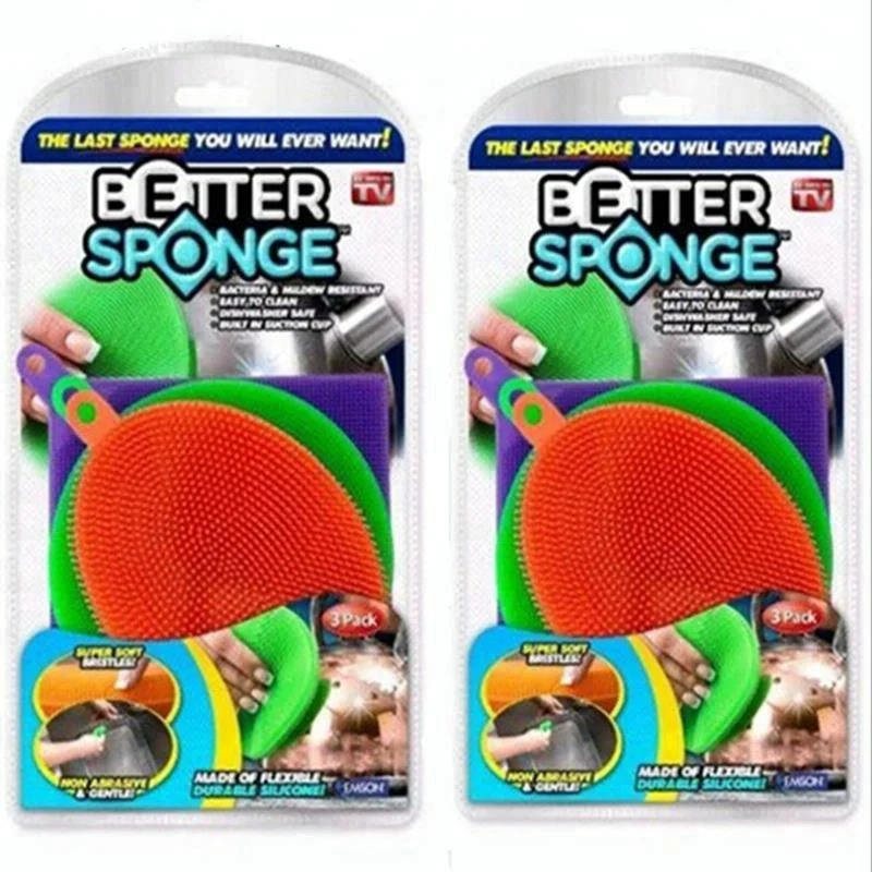 As seen on TV Kitchen Gadgets Silicone Kitchen Sponge Silicone Dish Scrubber
