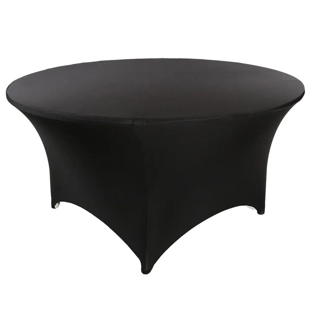 Hot Sale Fancy Stretch Dark Blue Tablecloth 6ft Folding Table Cover for Wedding Party Event Birthday Decoration