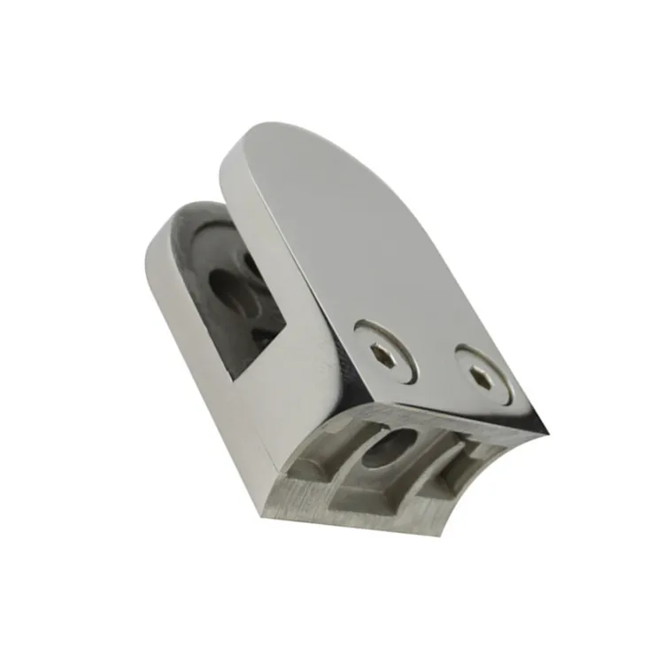 D Type clamping glass profile railing stainless steel glass clamp