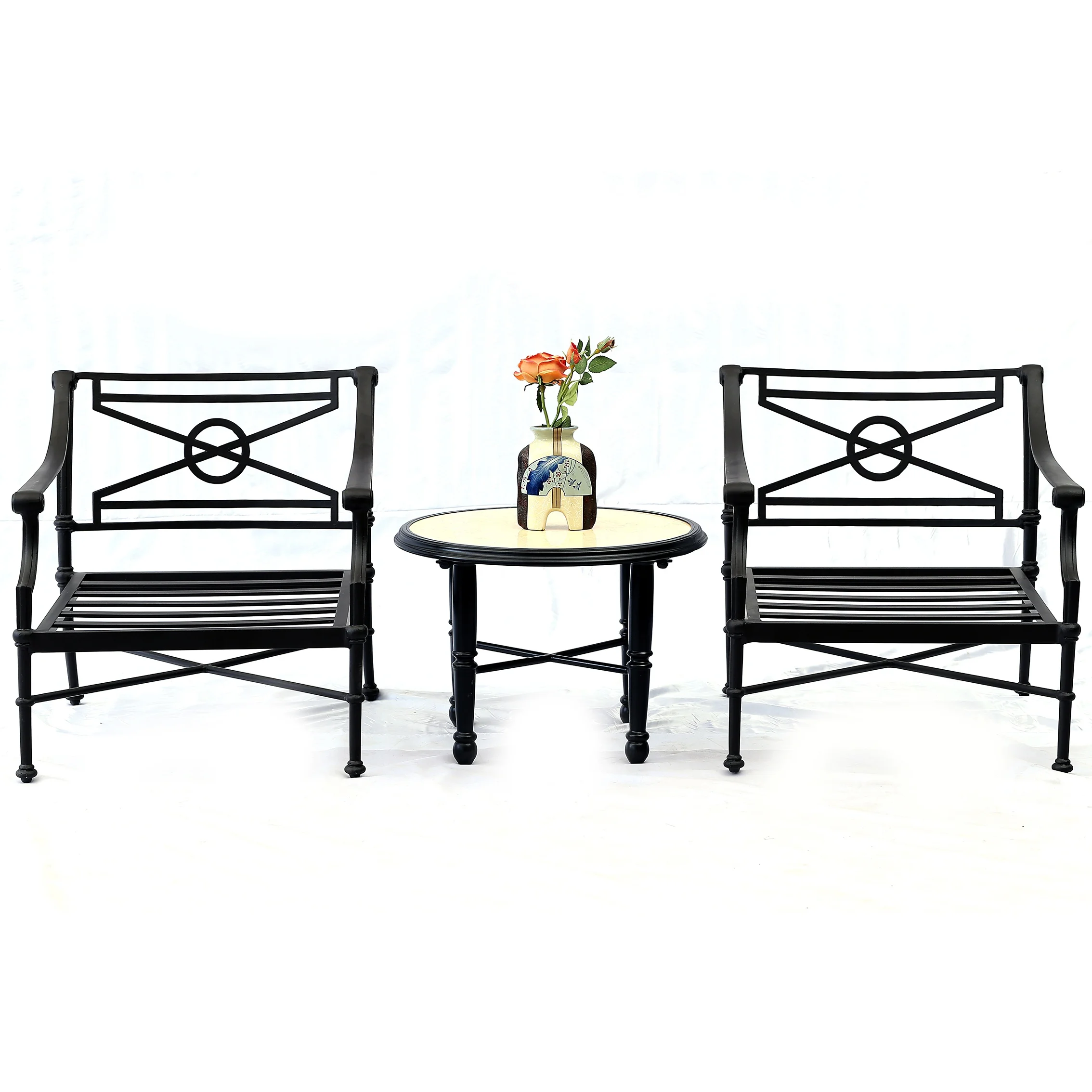 Aluminum and water resistant fabric outdoor garden furniture