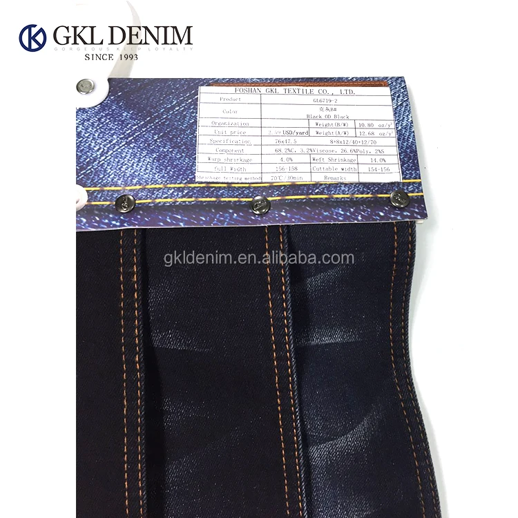 GL6719-2 China Factory Wholesale Checked Denim Material Korean Black Abaya Fabric