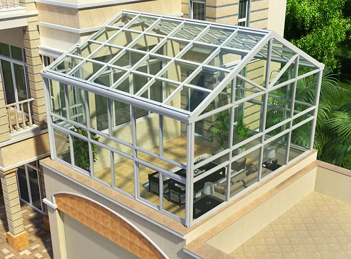 double tempered glass insulation sun room glass house for garden