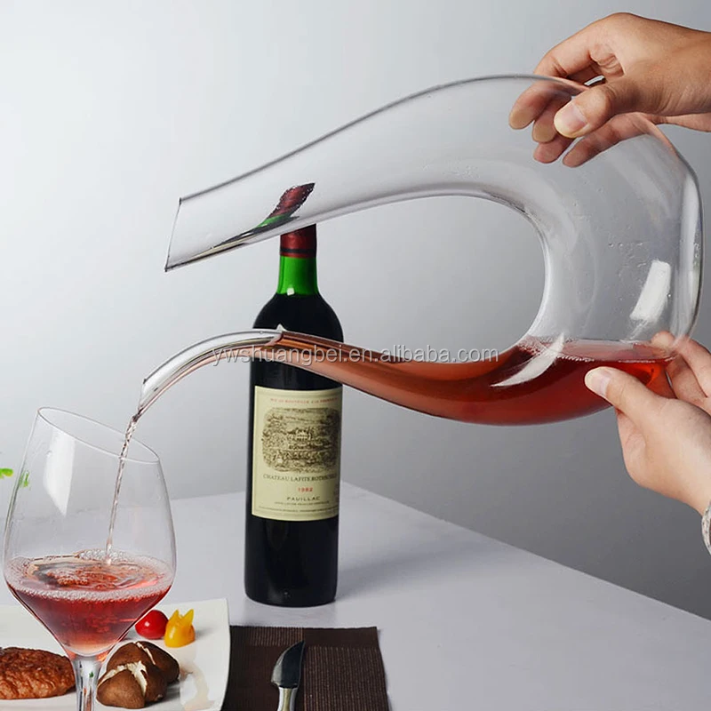 U Shaped Single And Angel Crystal Glass Wine Decanter Aerator Wholesale