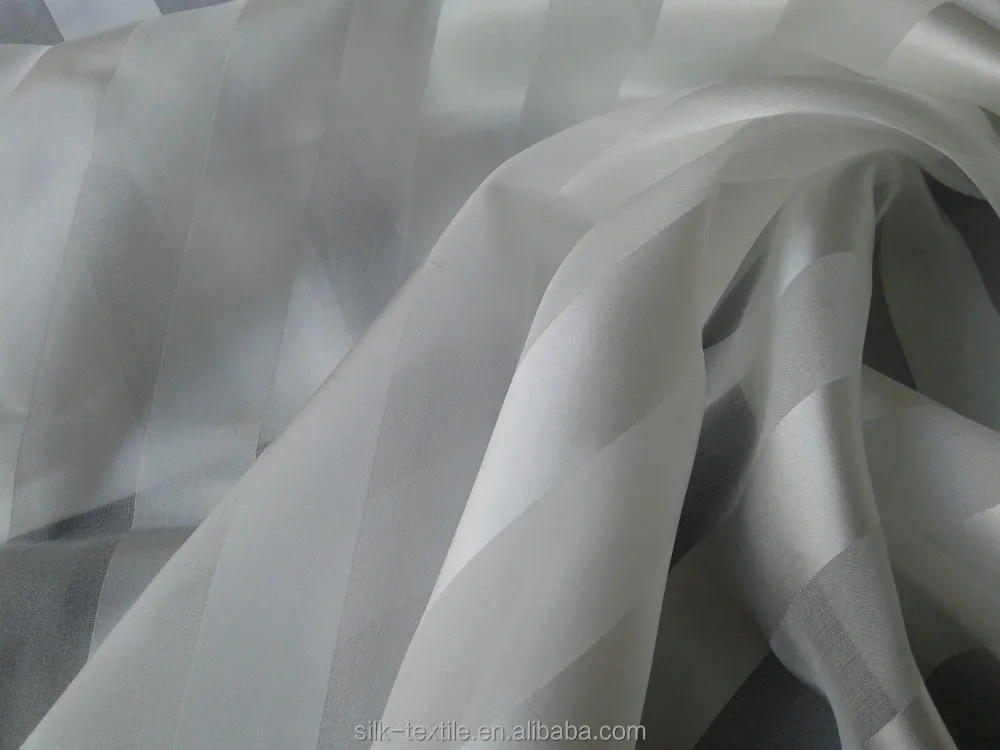 
12mm 5x5cm Stripe chiffion satin pure silk fabric 