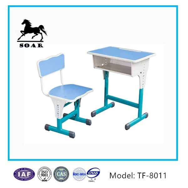 
Height adjustable wooden child chair and study table with melamine board 