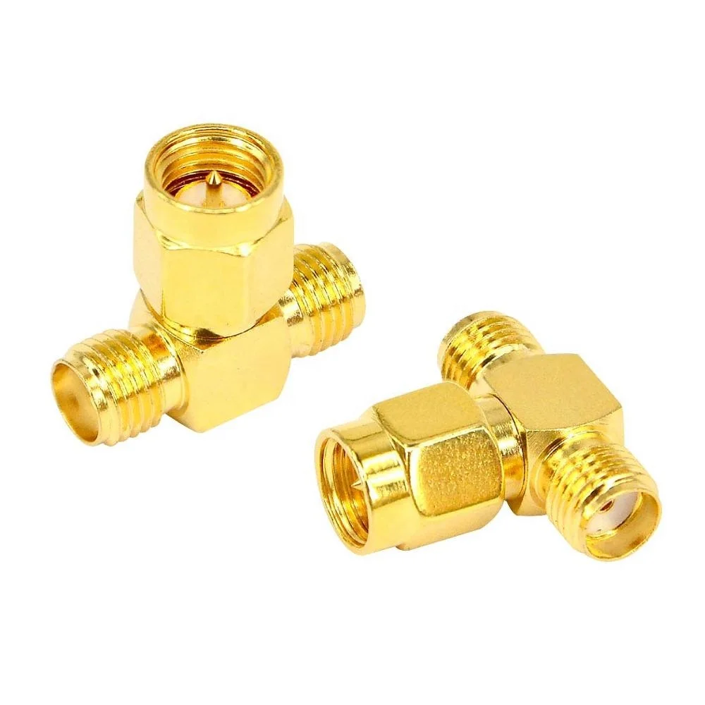 Wholesale RF Coax Adapter SMA Male to Dual SMA Female Connector Splitter Antenna Converter