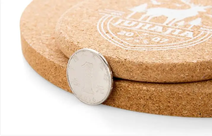 Custom Logo Cup Mat Eco Friendly Cork Tableware solid color blank Round cork coaster round placemats for Table Protection