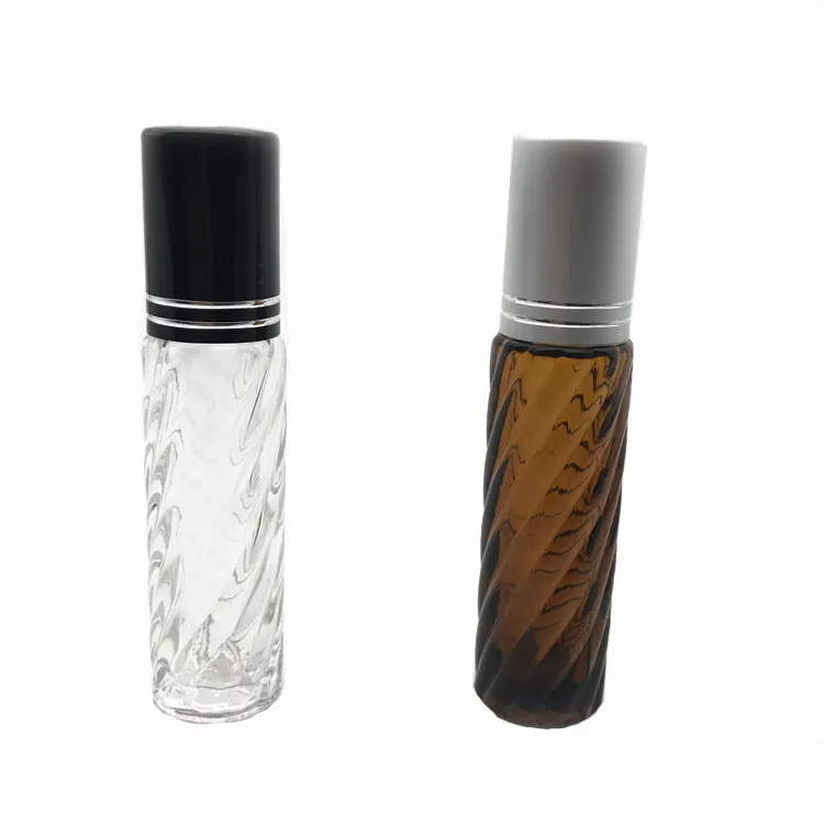 Multi Types Cosmetic Perfume Packaging 5ml 8ml 10ml Empty Frosted Roll On Glass Bottle With Lids