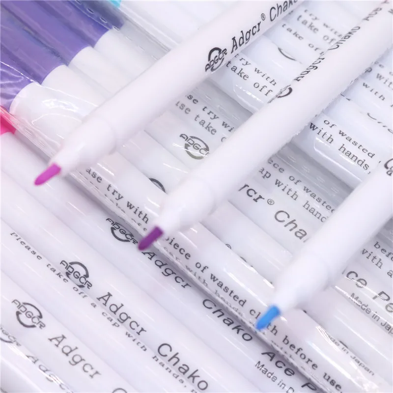 4pcs/lot Water soluble pen DIY stationery Erasable Pens Grommet Ink Fabric Marker Marking Pens DIY Needlework Red Blue Purple