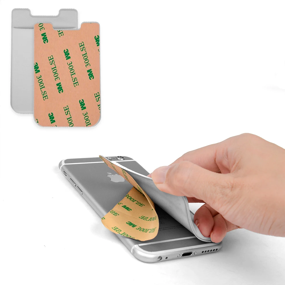 Removable and washable 3M adhesive PU Fabric id /credit card holder for Phone