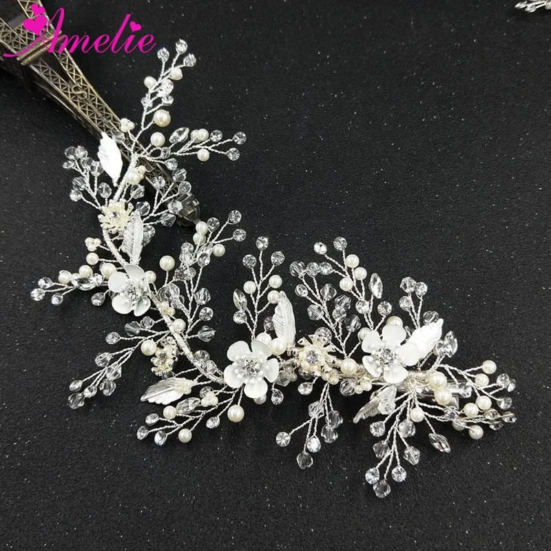 Блестящая Свадебная заколка для волос с кристаллами женская серебряная повязка на голову аксессуары свадьбу годовщину головной
