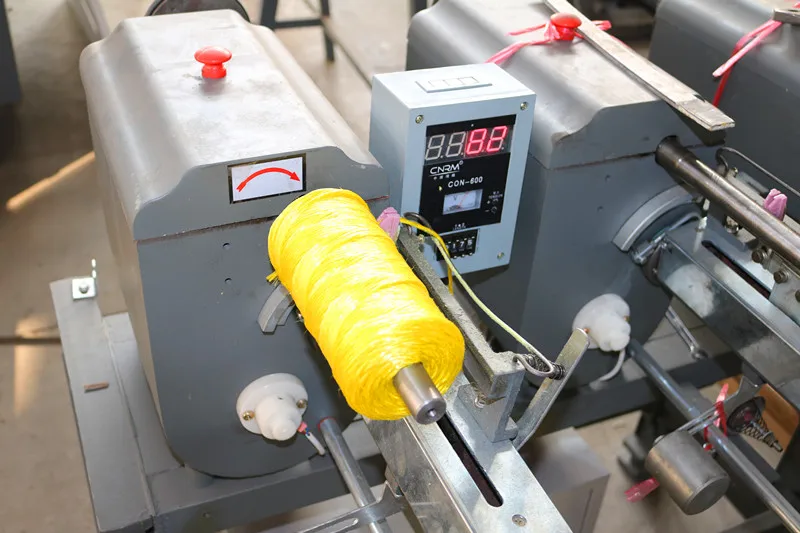 Cylindrical and conical tube bobbin type thread winder machine for raffia multifilament and nature fibres packages