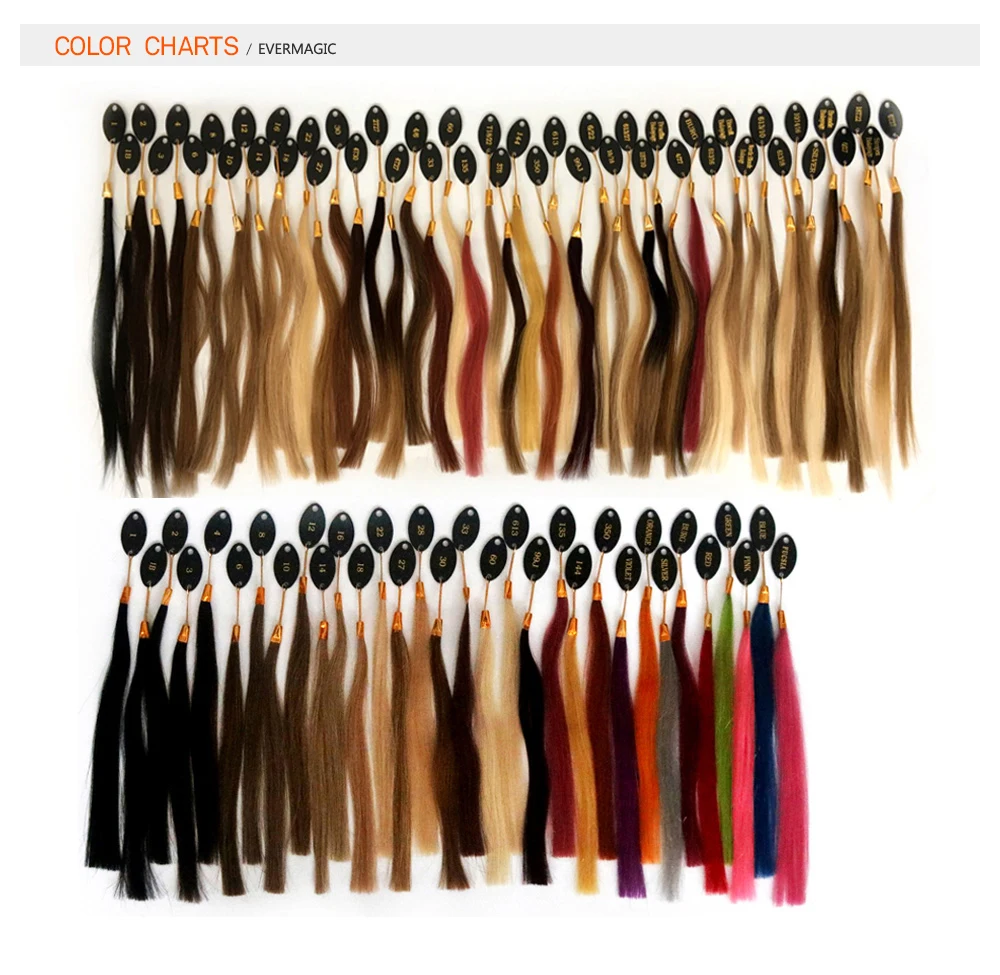 Wholesale Factory Price 100% Human Hair Different Versions  Color Ring Color Chart