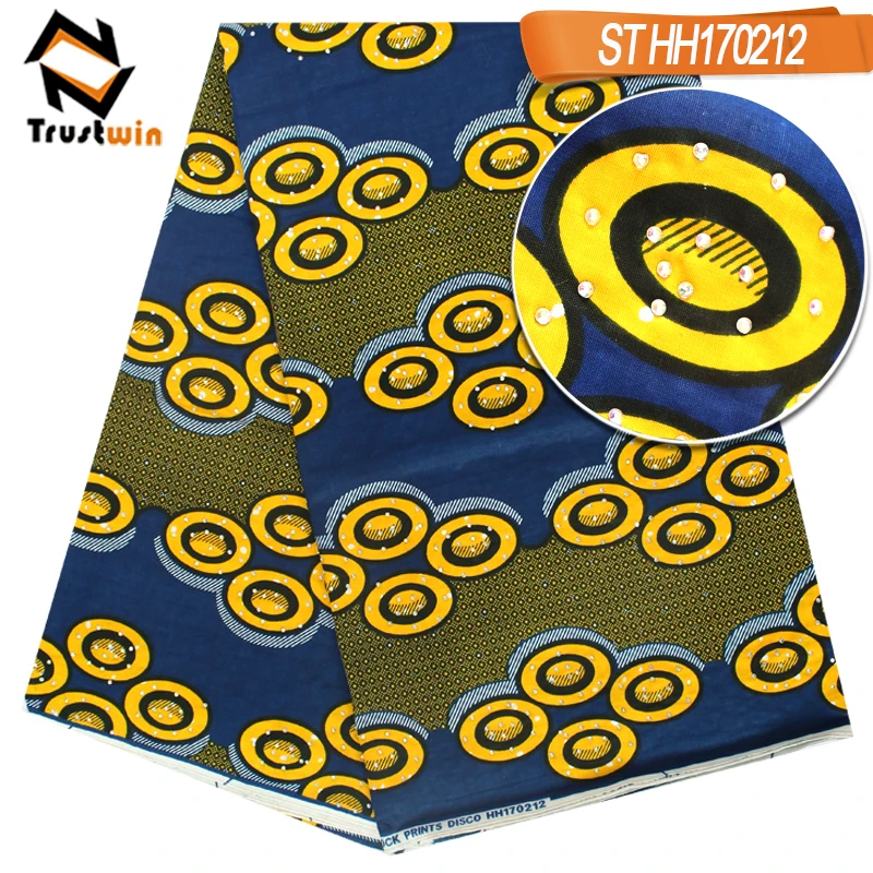 Hot sale african super java ankara wax print fabric with stones