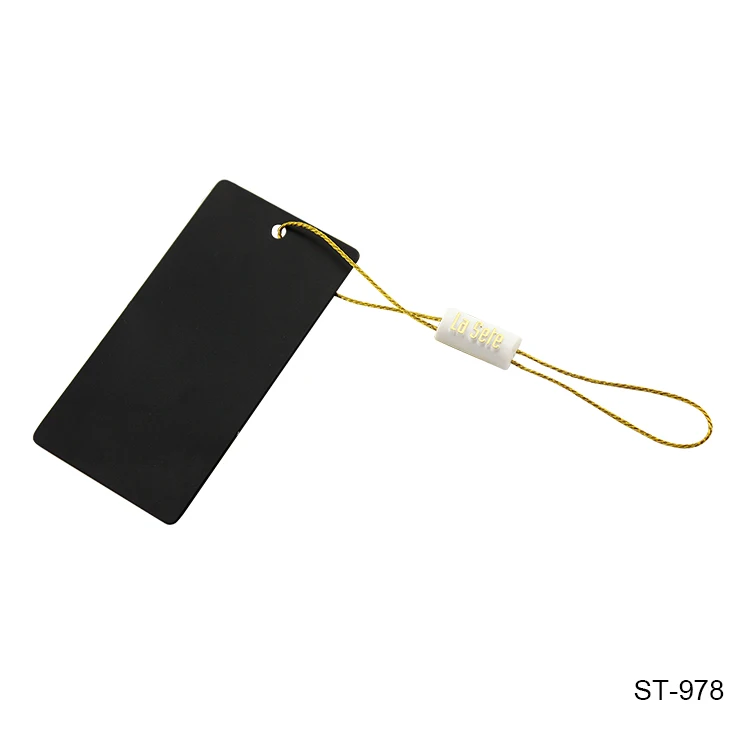 China high quality customized brand mold cotton string embossed plastic seal tag for clothing