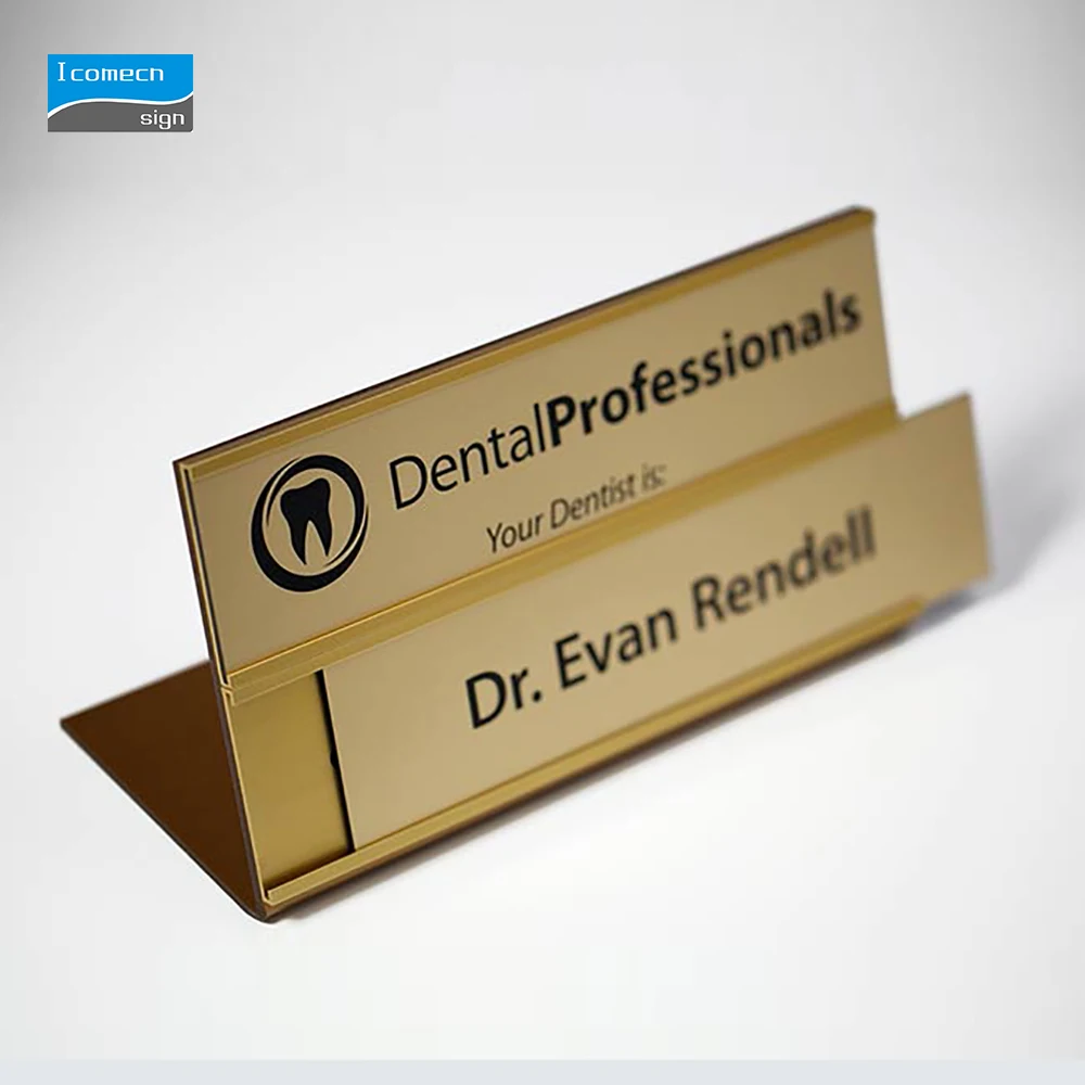 2 floor desk sign holder/ sign plate/ desk nameplate