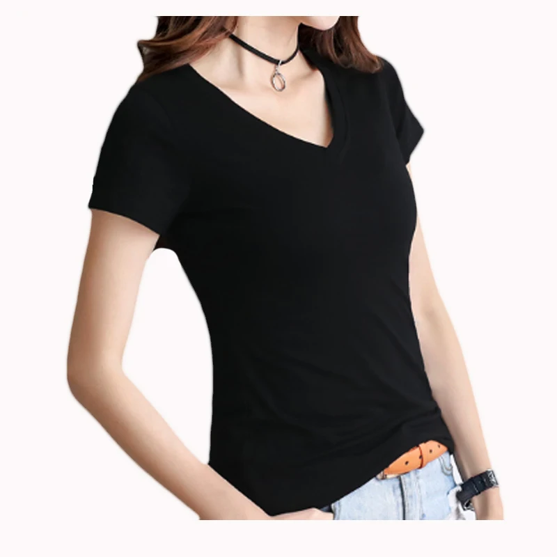 
Buy Wholesale Funny Custom Made Cheap Blank Sports Personalized Womens White V Neck Tee Shirt 