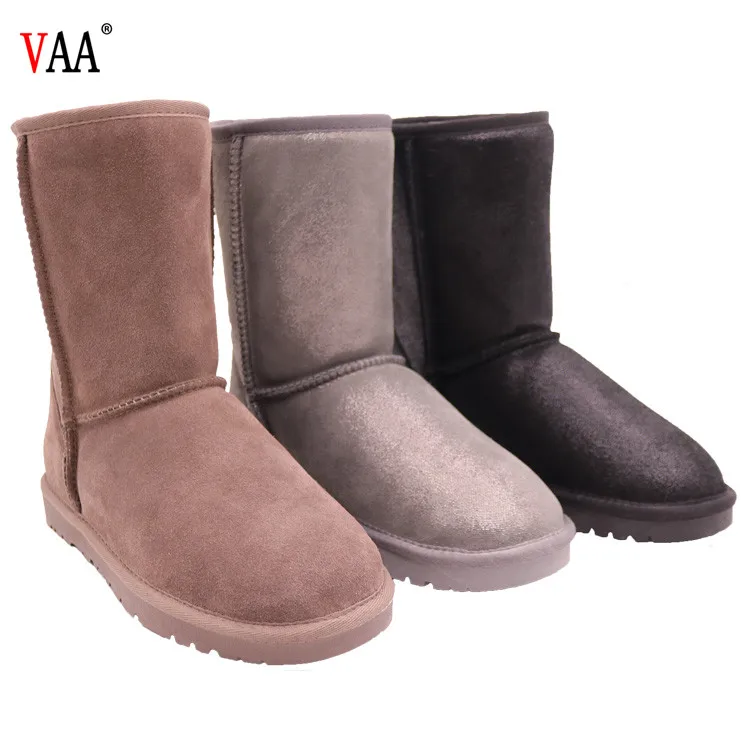 CF-196 Бесплатная образцы зима завод длиной до щиколотки из натуральной кожи и подкладка из овчины женская зимняя обувь
