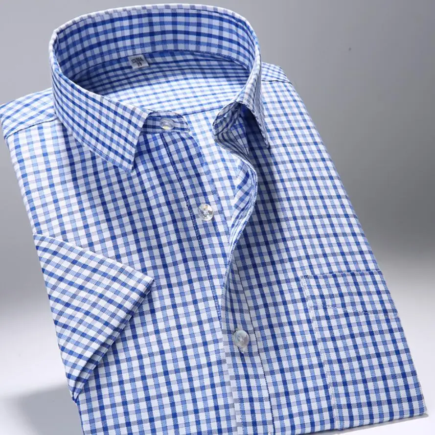 Wholesale High Quality Short Sleeve Checks Casual Shirts For Men