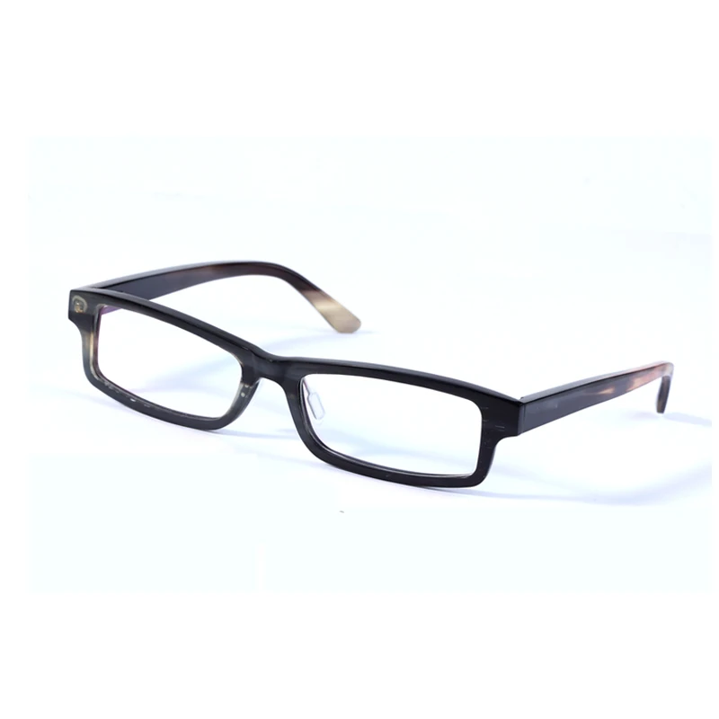 Italy Customized Frame Unisex Eyewear Car Sun Shade Acetate Glasses Frame Black Buffalo Horn Eyeglass Frames Vintage