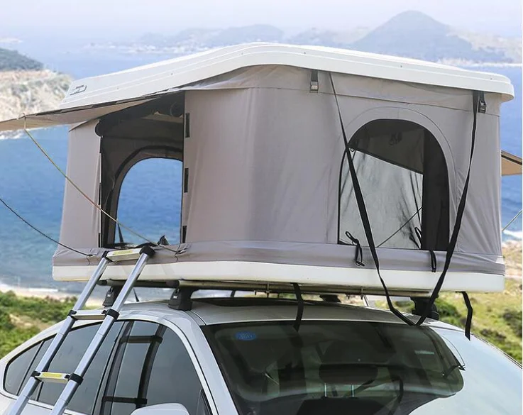 
Factory outlet ABS waterproof sunscreen semi-automatic camping car roof tent 