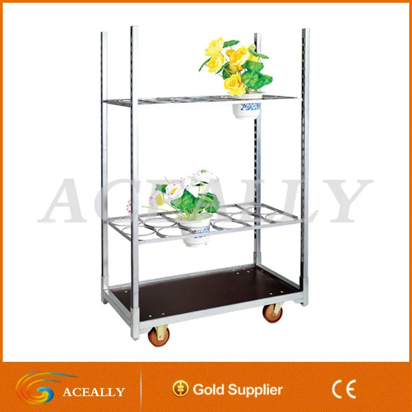 
garden storage steel flower pot car 