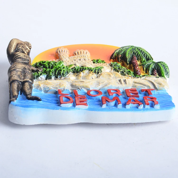 Customised Wholesale Resin Fridge Magnet Refrigerator For Lloret De Mar Tourism Souvenirs From Around The World